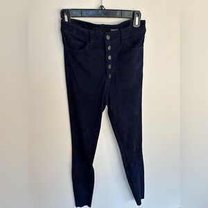Alice + Olivia Midnight Blue Suede Button Up Leggings